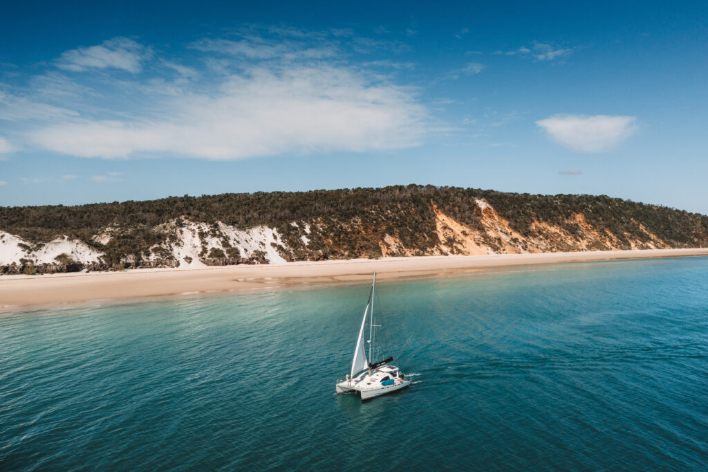 yacht Sailing along Fraser Island West Coast